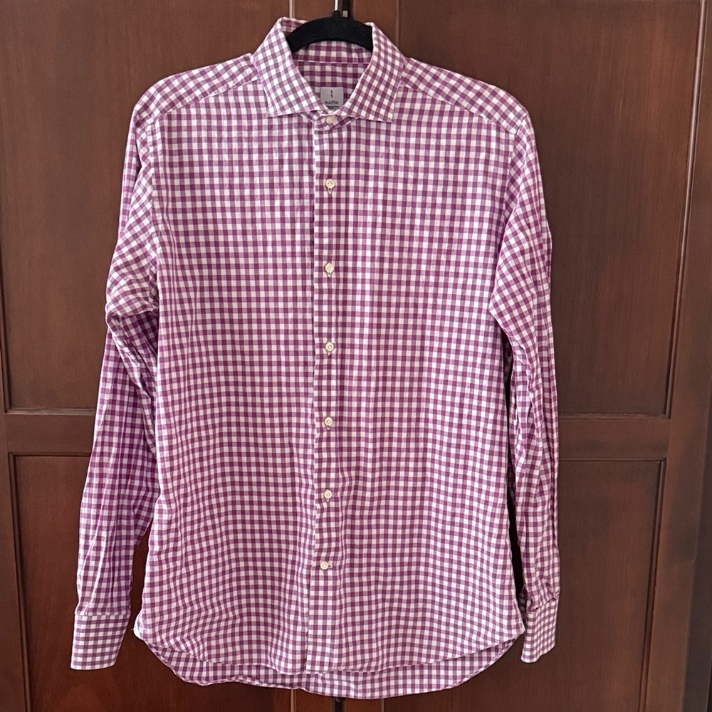 Mastai Ferretti Lavender Gingham Button-Down Shirt